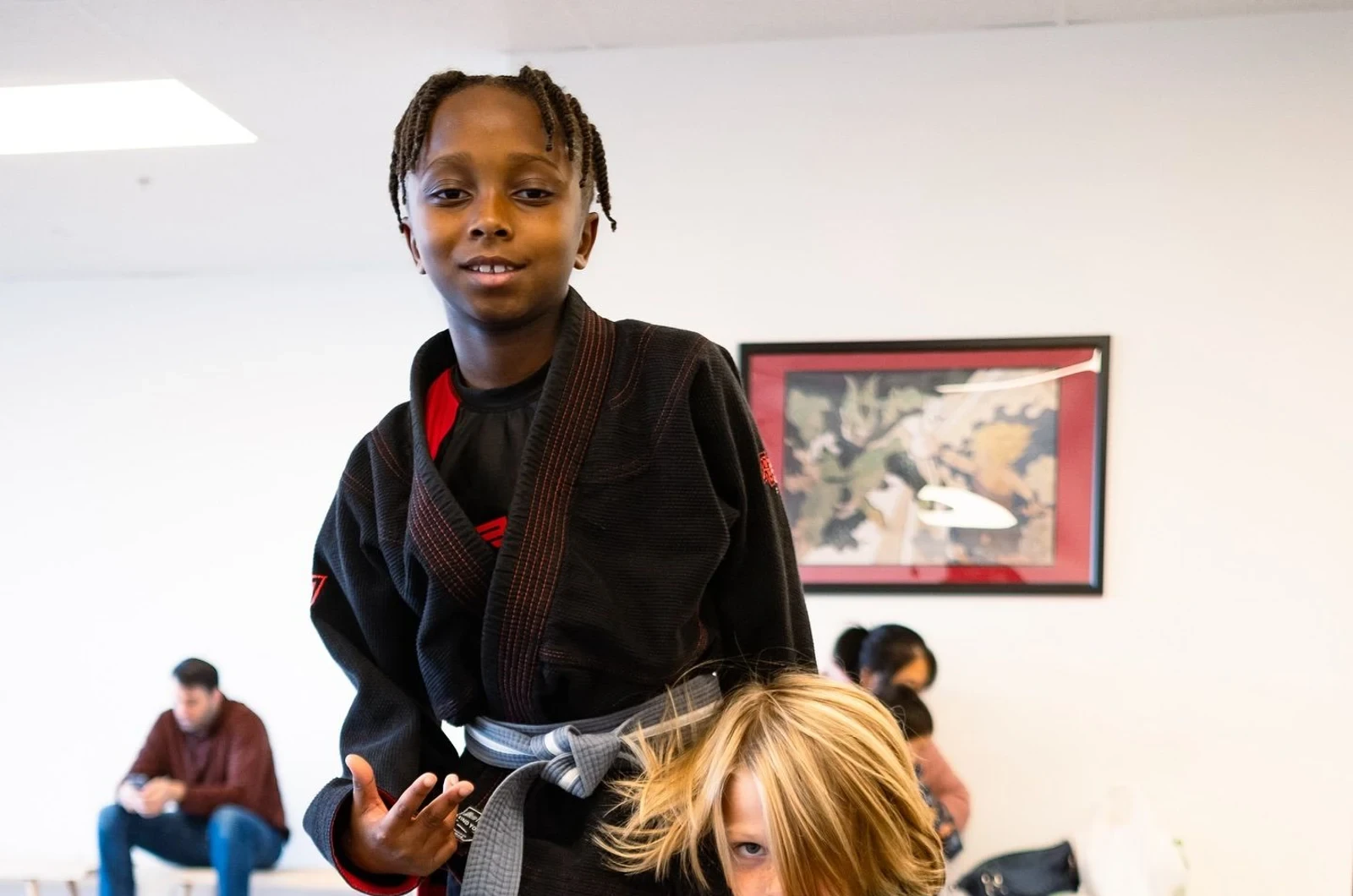 Kids learning patience through martial arts