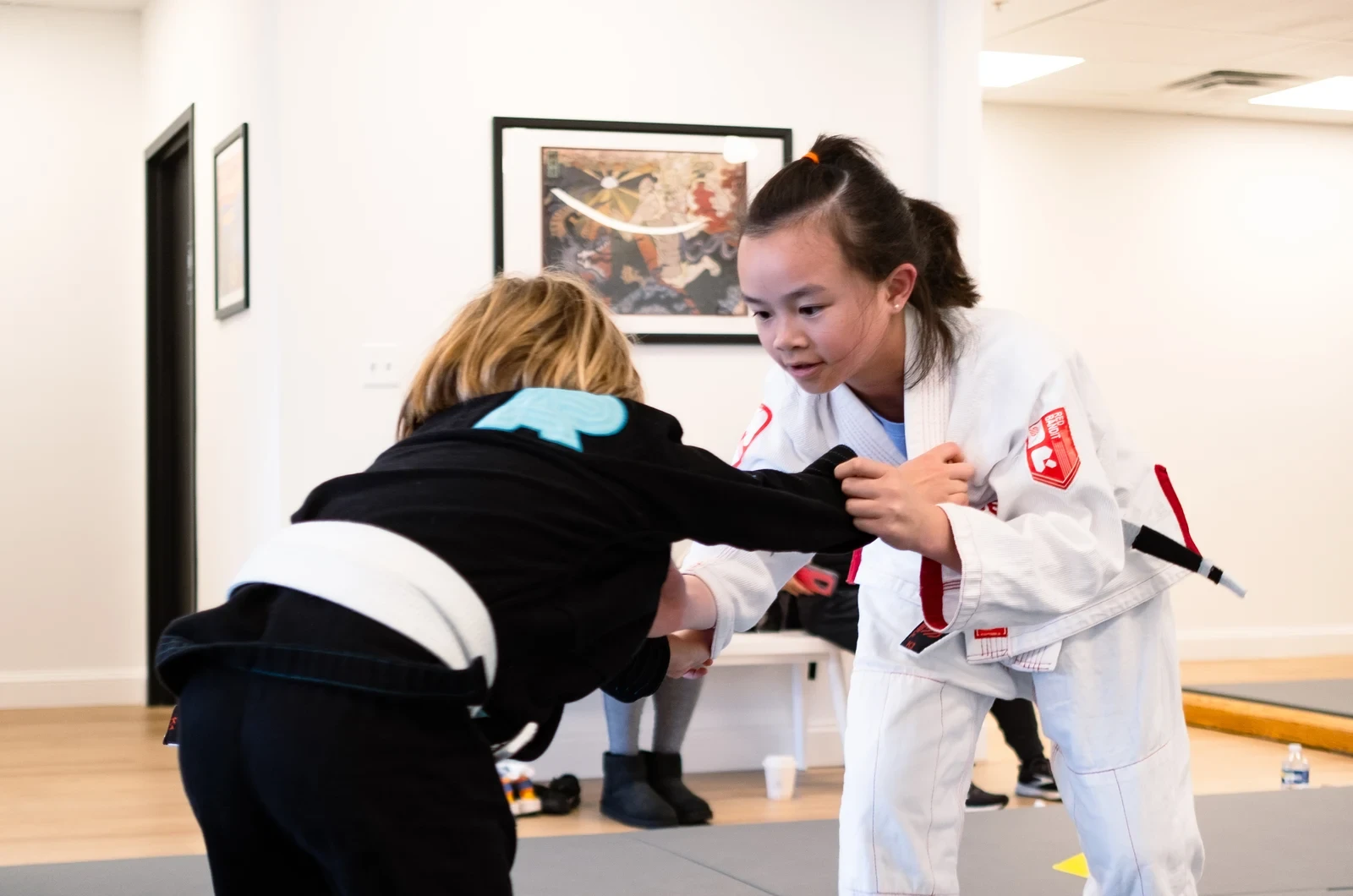 Child building confidence in martial arts